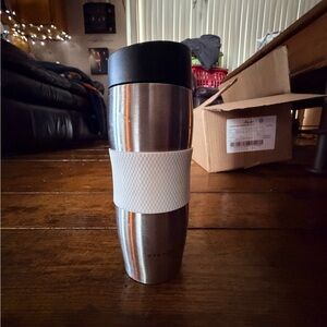 Hydro Flask Stainless Steel Tumbler with Black Lid and White Grip